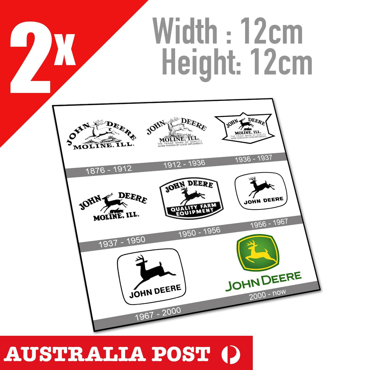 JOHN DEERE Logo History Board Logo Stickers