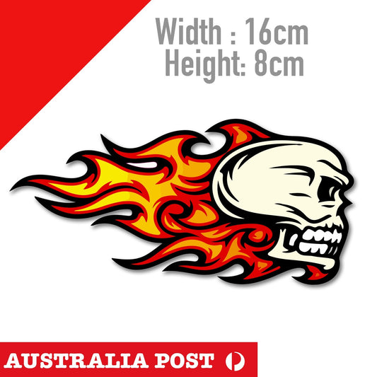 Flame Skull motorcycle Fuel Tank Right Decal Sticker