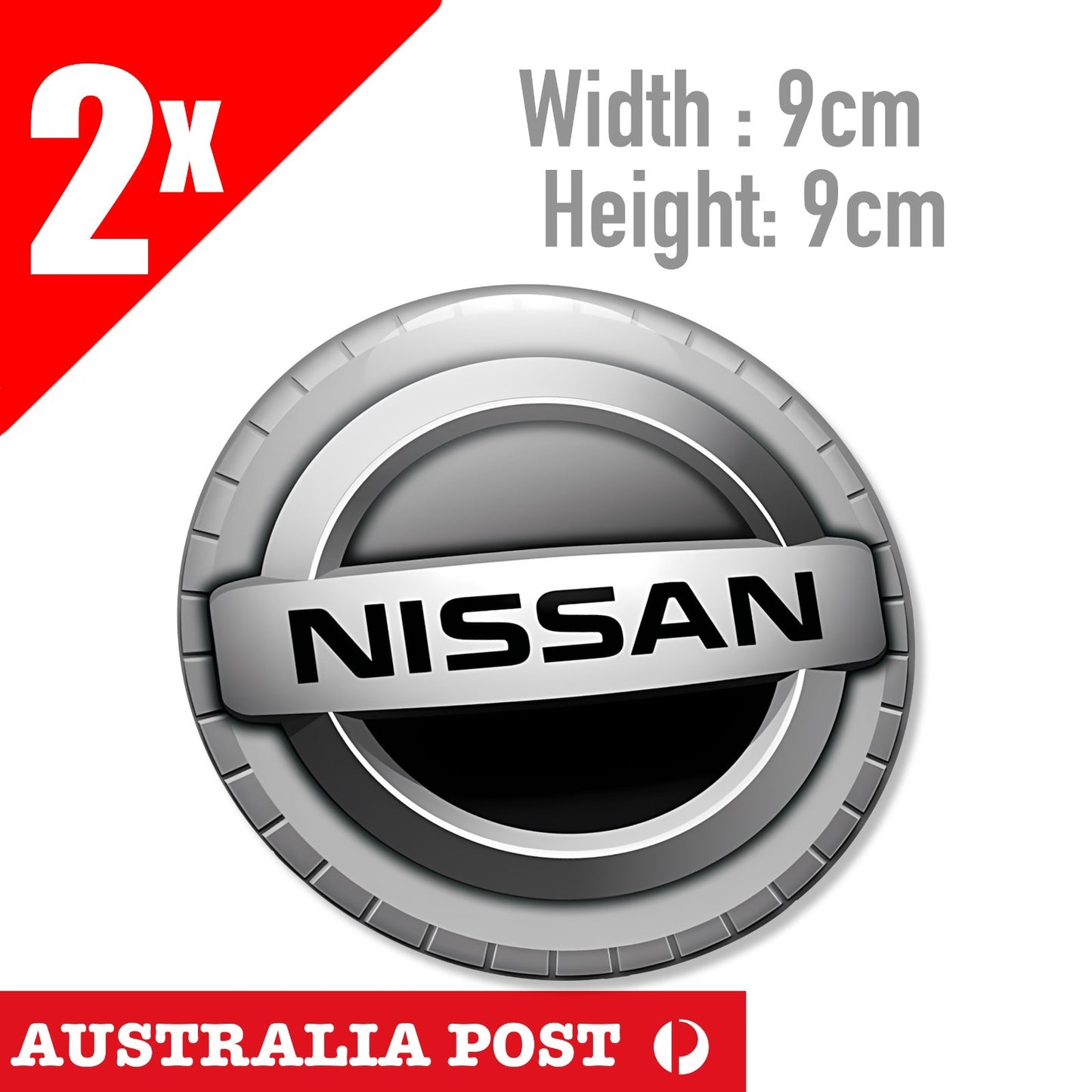Nissan Round Logo badge Grey Sticker