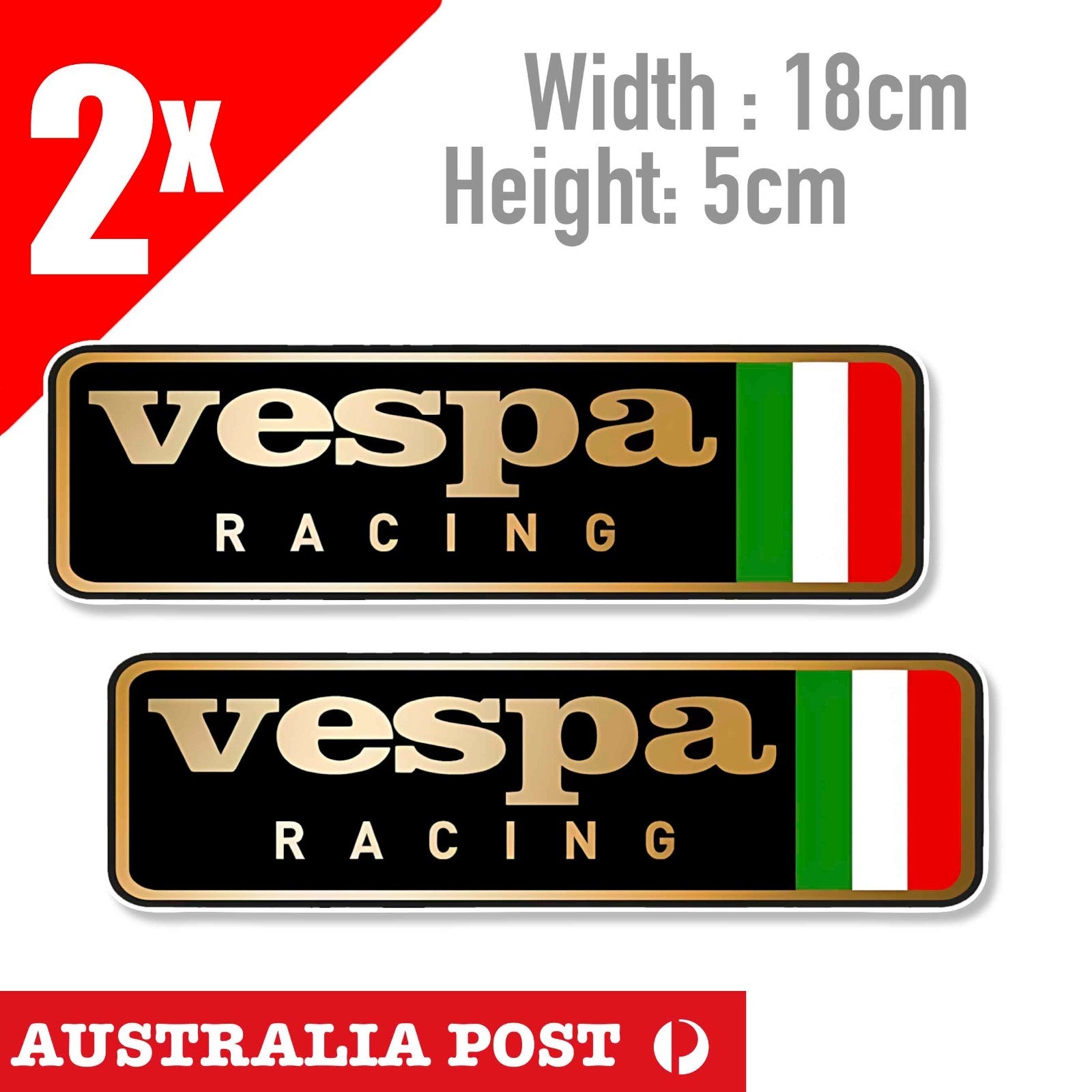 VESPA Motor Scooters Italian Flag Banner, Motorcycle Mancave Tool Decal