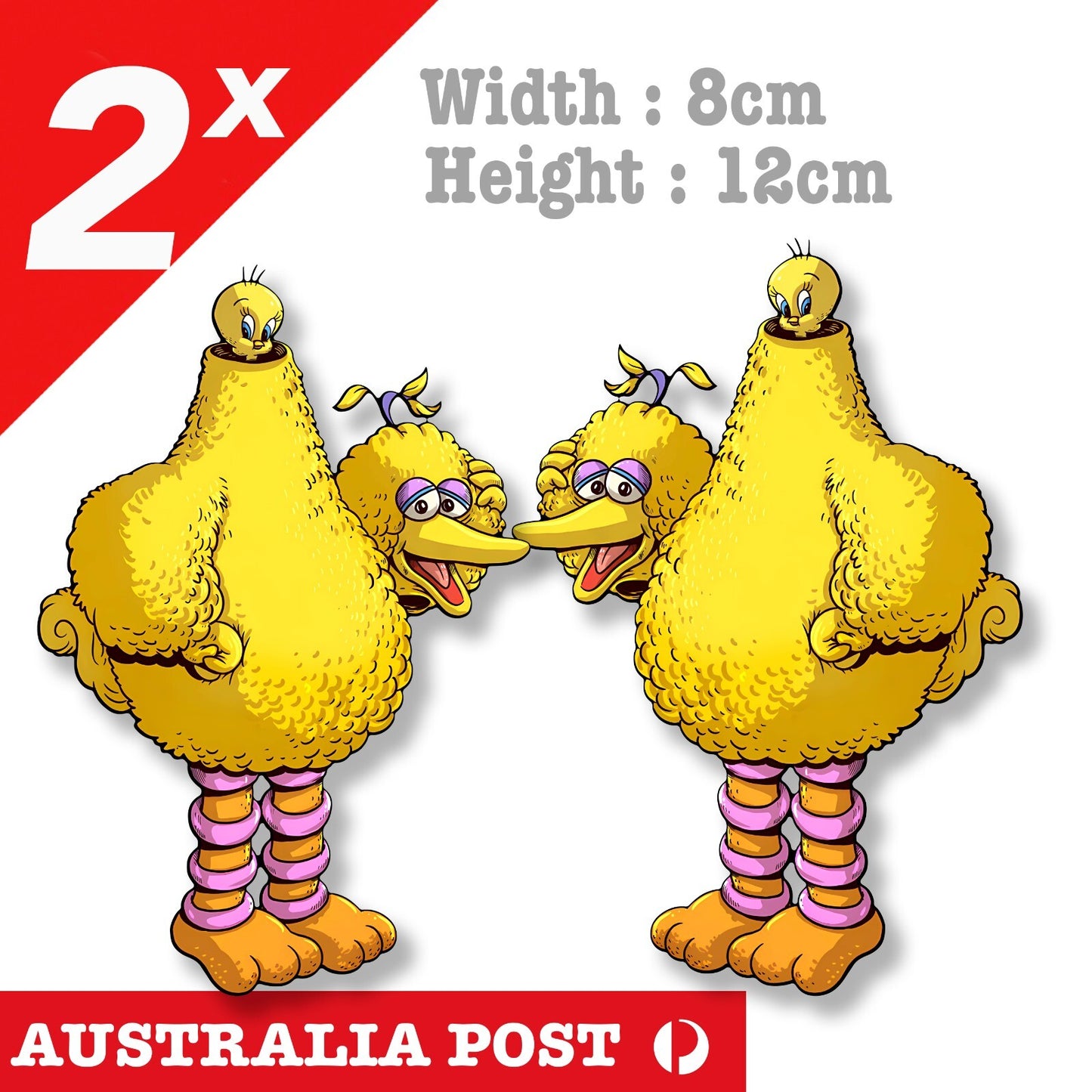 Tweety Bird as Big Bird Sesame Street Funny Car Window Stickers