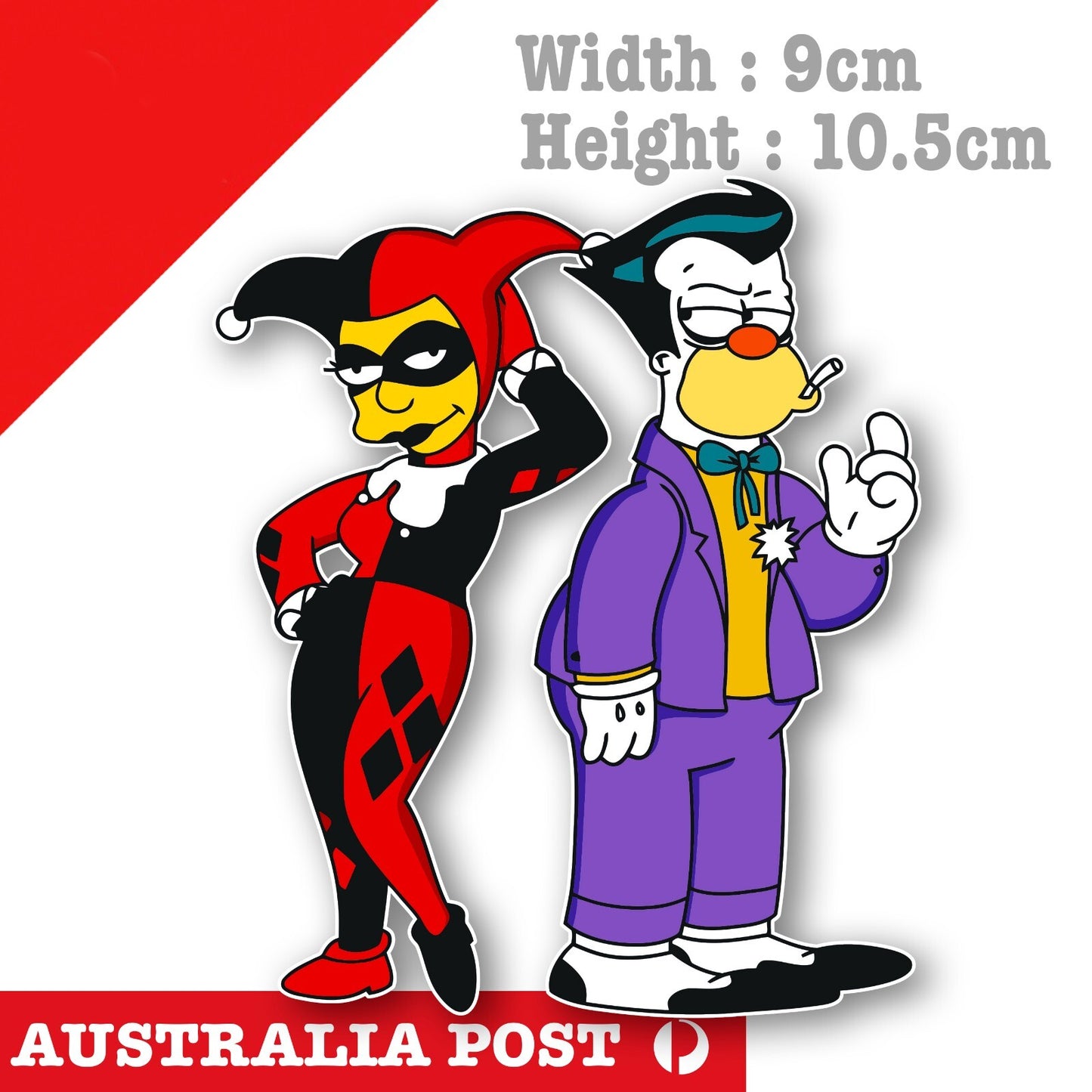 The Simpson Harley Quinn and Joker , DC Comic Funny Car Window Sticker