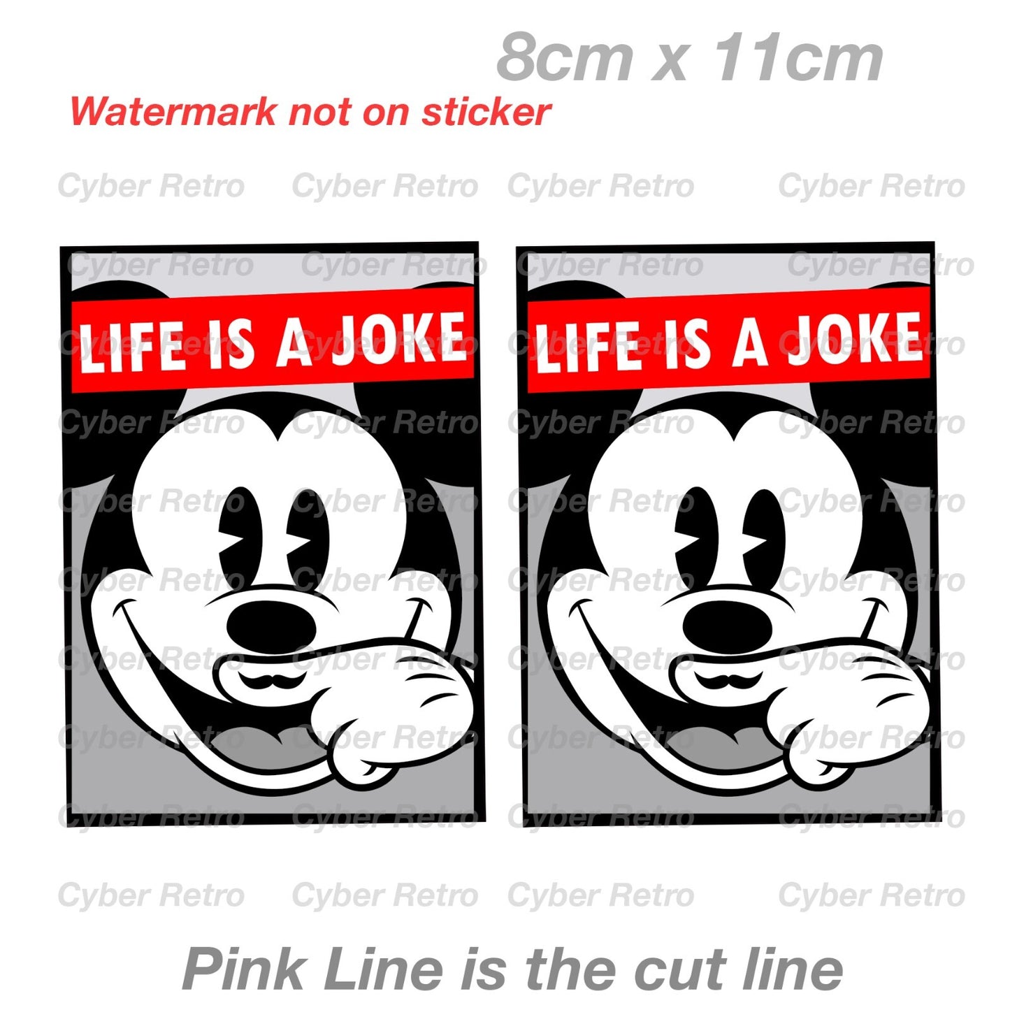 Mickey Mouse Funny Life is a Joke  Sticker