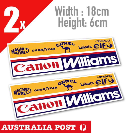 Camel TROPHY, CANON, ELF, GOOD YEAR Racing Banner Sticker