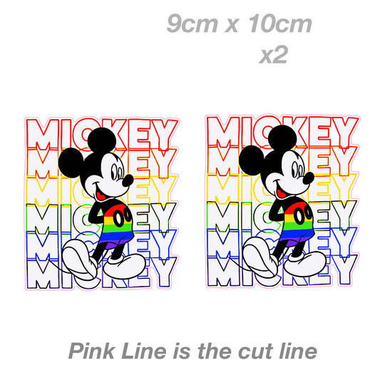 Mickey Mouse Rainbow - Walt Disney Funny Vinyl  Sticker 