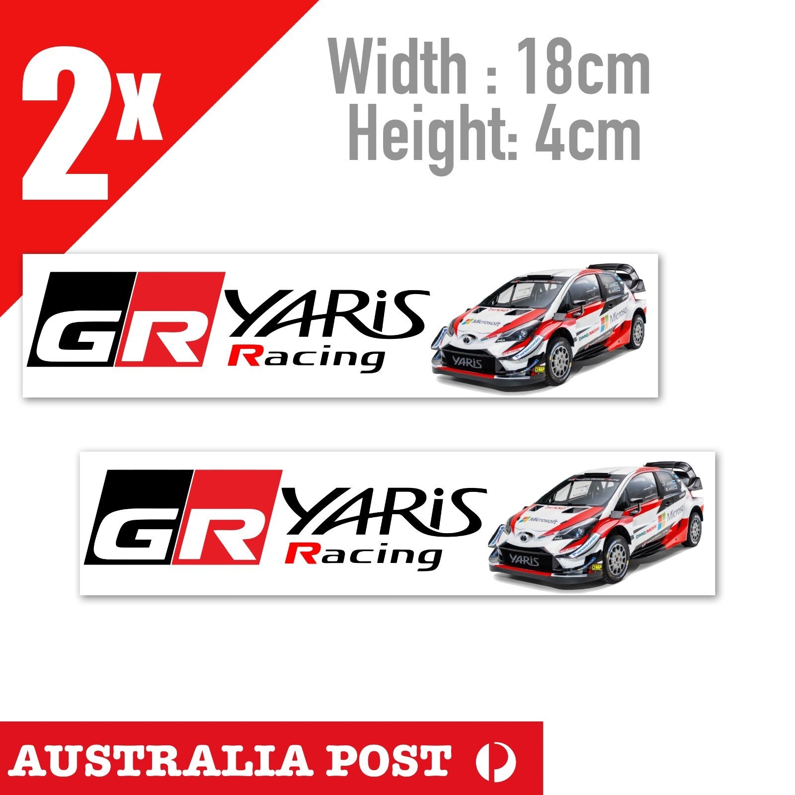 TOYOTA YARIS GR GAZOO Racing Banner 2x Stickers
