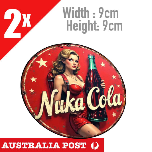 COCA COLA  NUKE Vintage Rustic Style Sexy Pin Up Girl , Damage, Rust Sticker