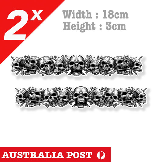 Evil Skull String, Motorcycle Helmet, Fuel Tank, Skull Logo Sticker