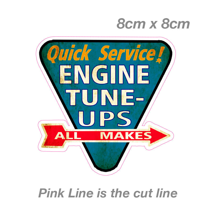 Quick Service Motor Oil  Sign Vintage Style Retro Garage Vinyl  Sticker 