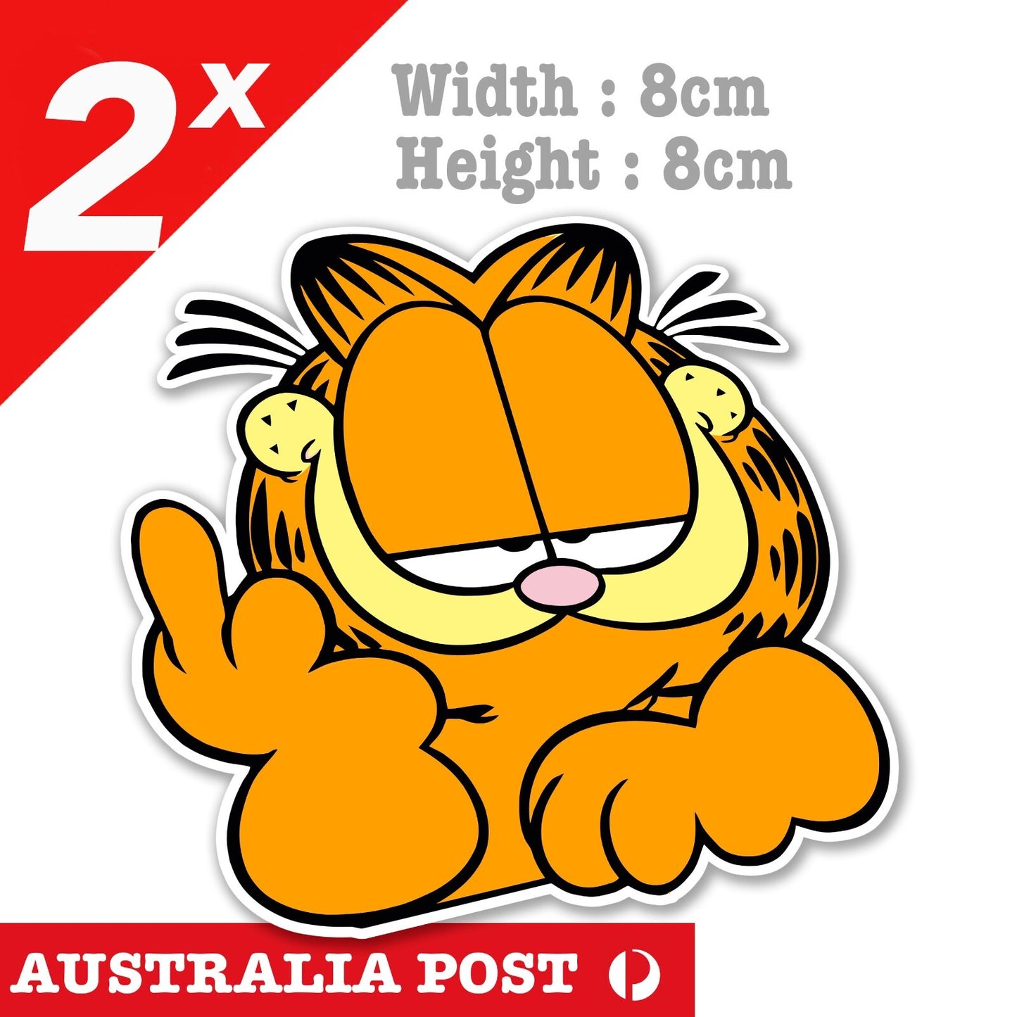 Garfield The Lazy Cat Middle Finger Funny Car Window Decal Stickers