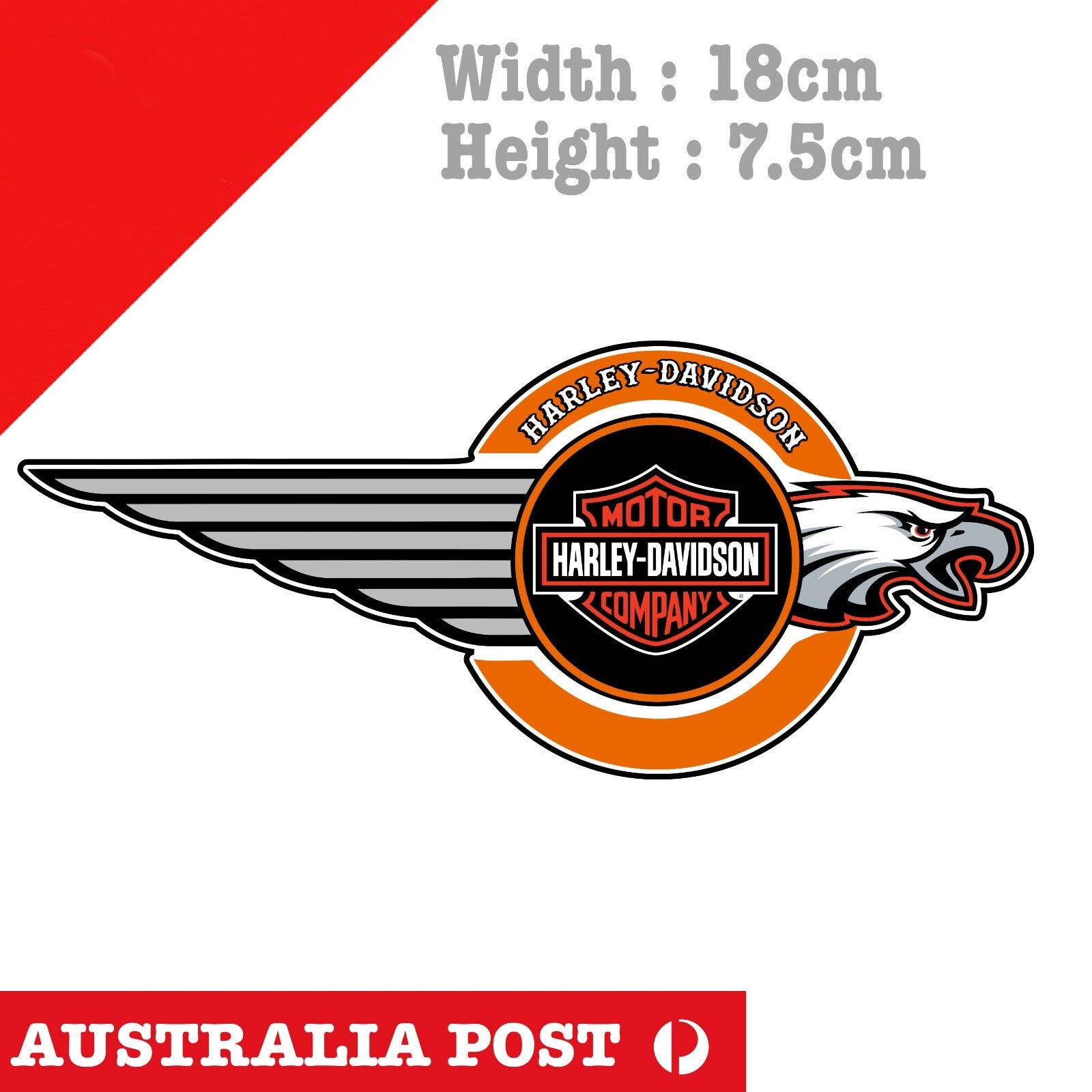 Harley Davidson Motorcycle Eagle Wings Logo  ,Fuel Tank, Helmet Sticker