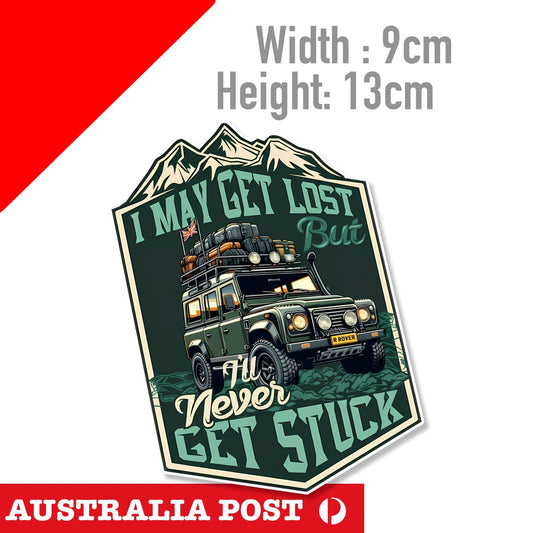 Land Rover Defender  Off Road, 4x4 , 4WD , I May Get Lost Logo Sticker