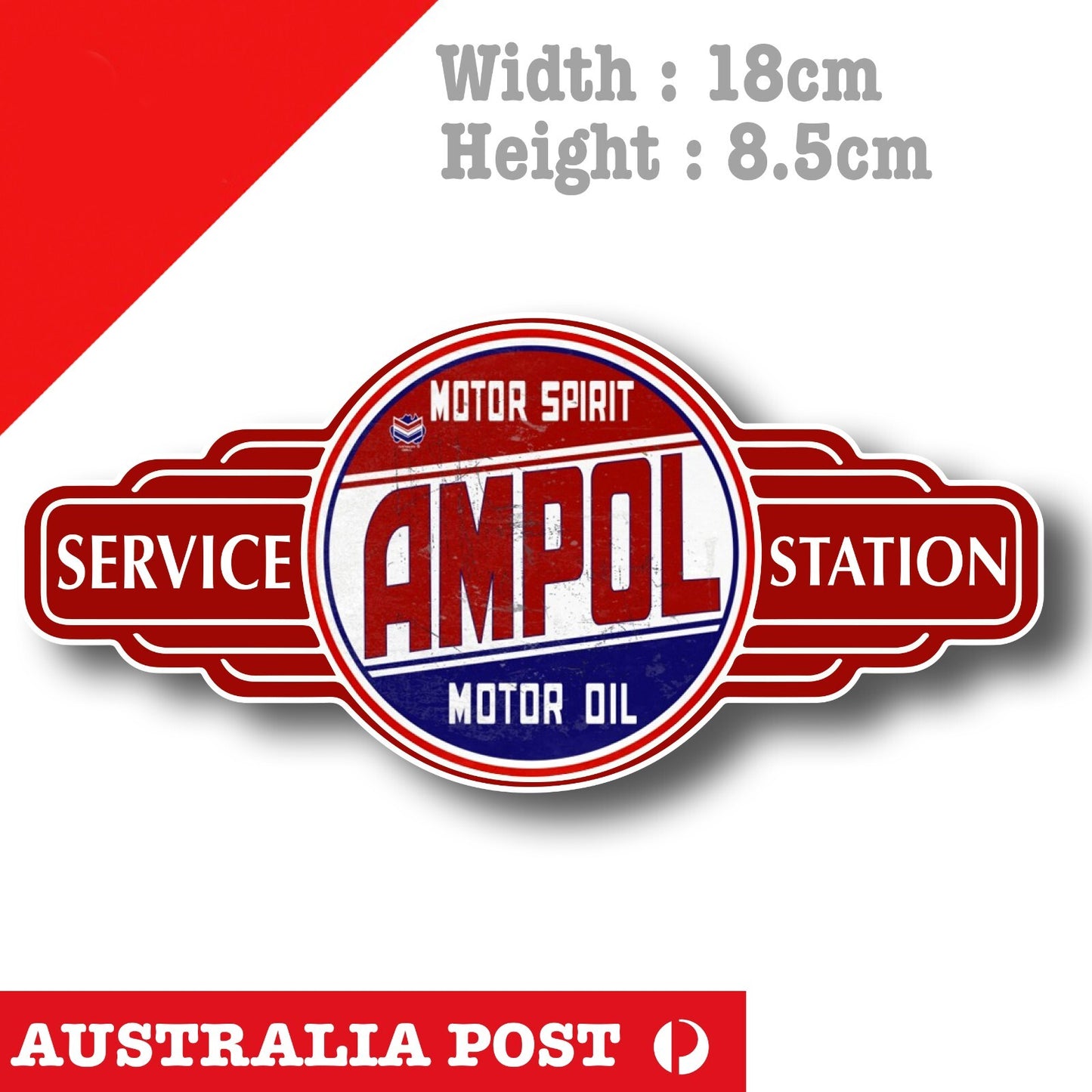 AMPOL Motor Oil Service Station Logo, AMPOL Logo Sticker