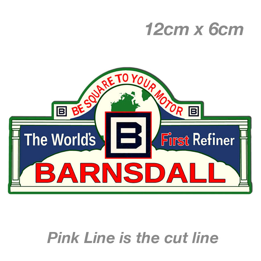 Barnsdall B Square Motor Oil Vintage Style Retro style Vinyl  Sticker 