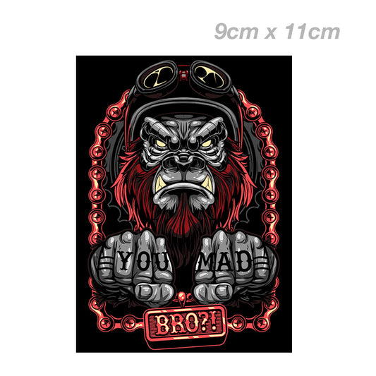 Mad Gorilla Biker  Laptop , Car  Decal Sticker 
