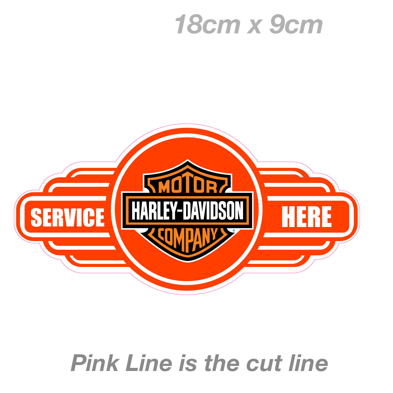 Harley Davidson Motorcycle Service Here Sign , helmet Vinyl  Sticker 