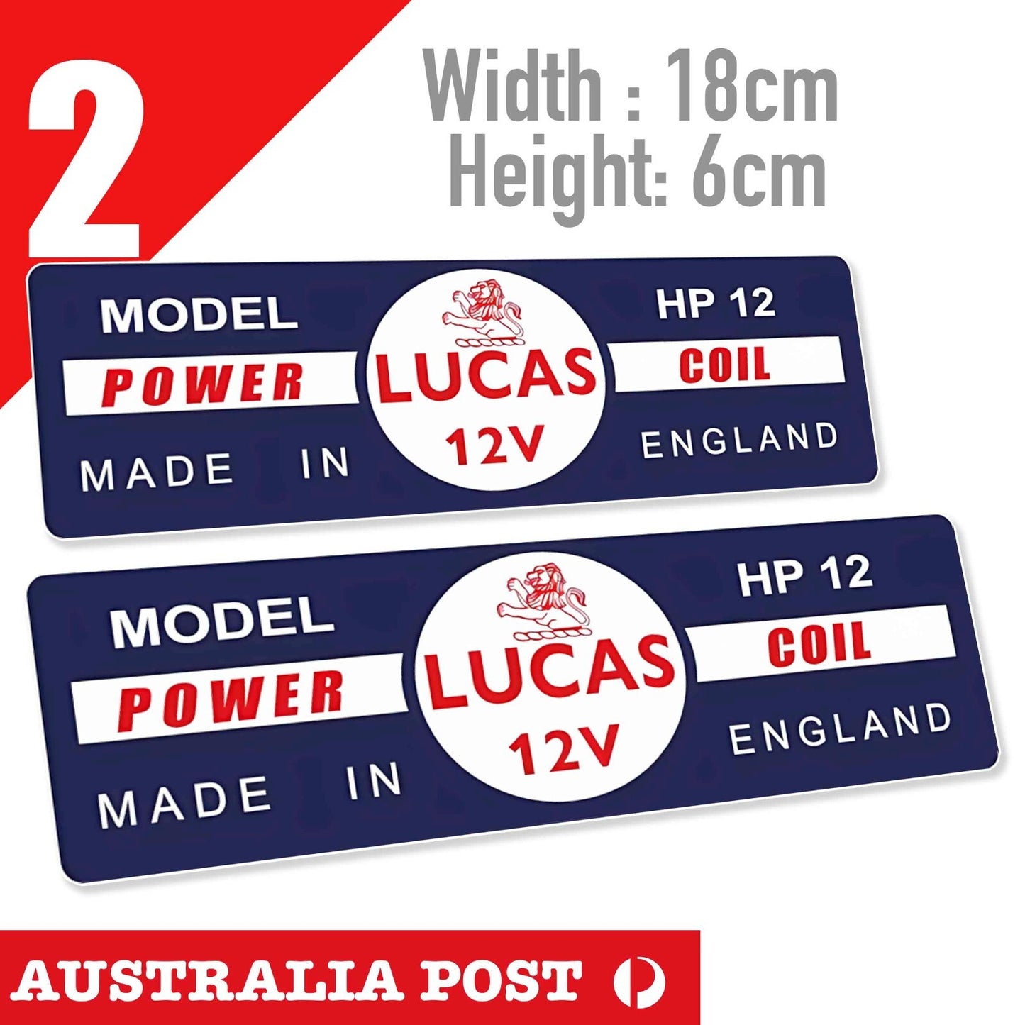 Holden Lucas Coil 12V Racing HP 12 Power Coil Banner , Cars Stickers