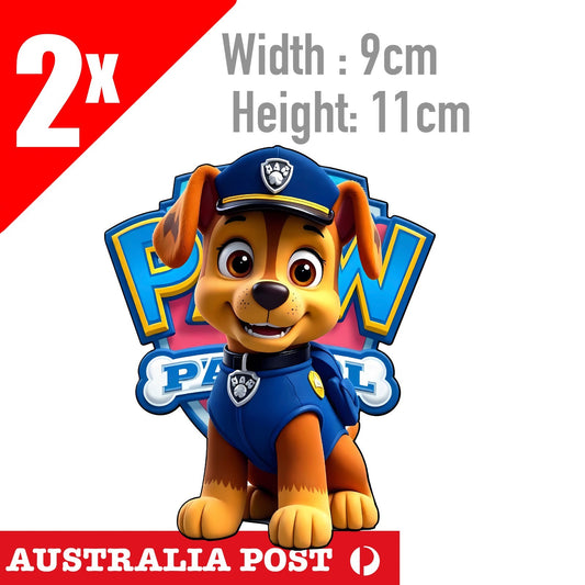 Chase Paw Patrol Cartoon Character  Laptop , Car  Vinyl  Sticker