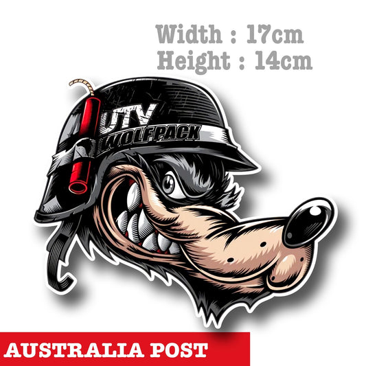 Wolf Riders, Motorcycle Fuel Tank, Helmet  Vinyl  Sticker