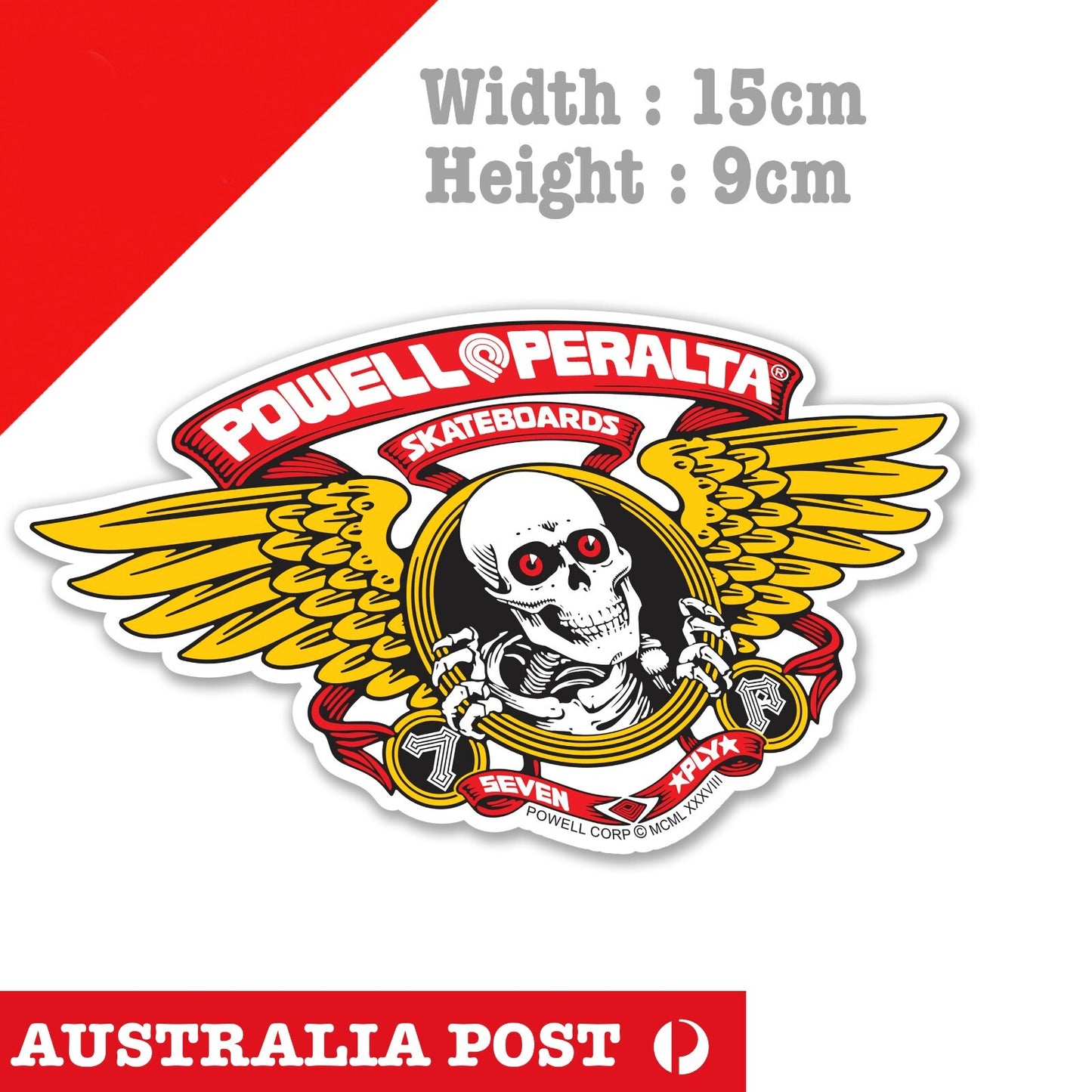 POWELL PERALTA WINGED RIPPER Skull Skateboarding Logo  Sticker