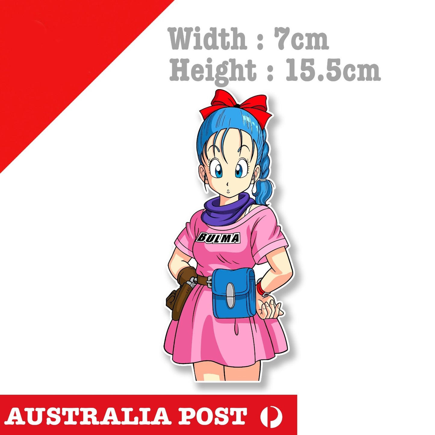 Bulma Dragon Ball Z  JDM Small Laptop, Bar, Fridge Sticker 