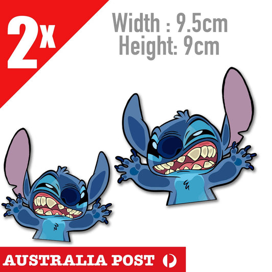 Stitch Funny Hitting Glass Cartoon Anime Cartoon Window Lilo Disney  Hawaii