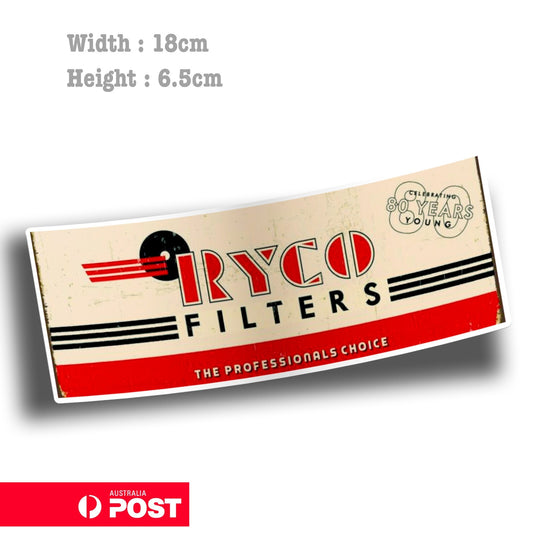 RYCO Filters Old Vintage Retro Rusted Sign Sticker 