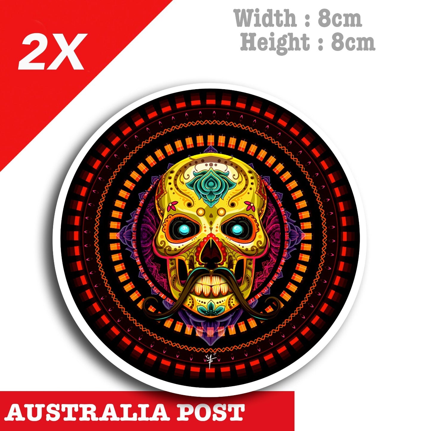Day Of Death Skull Decal  Stickers