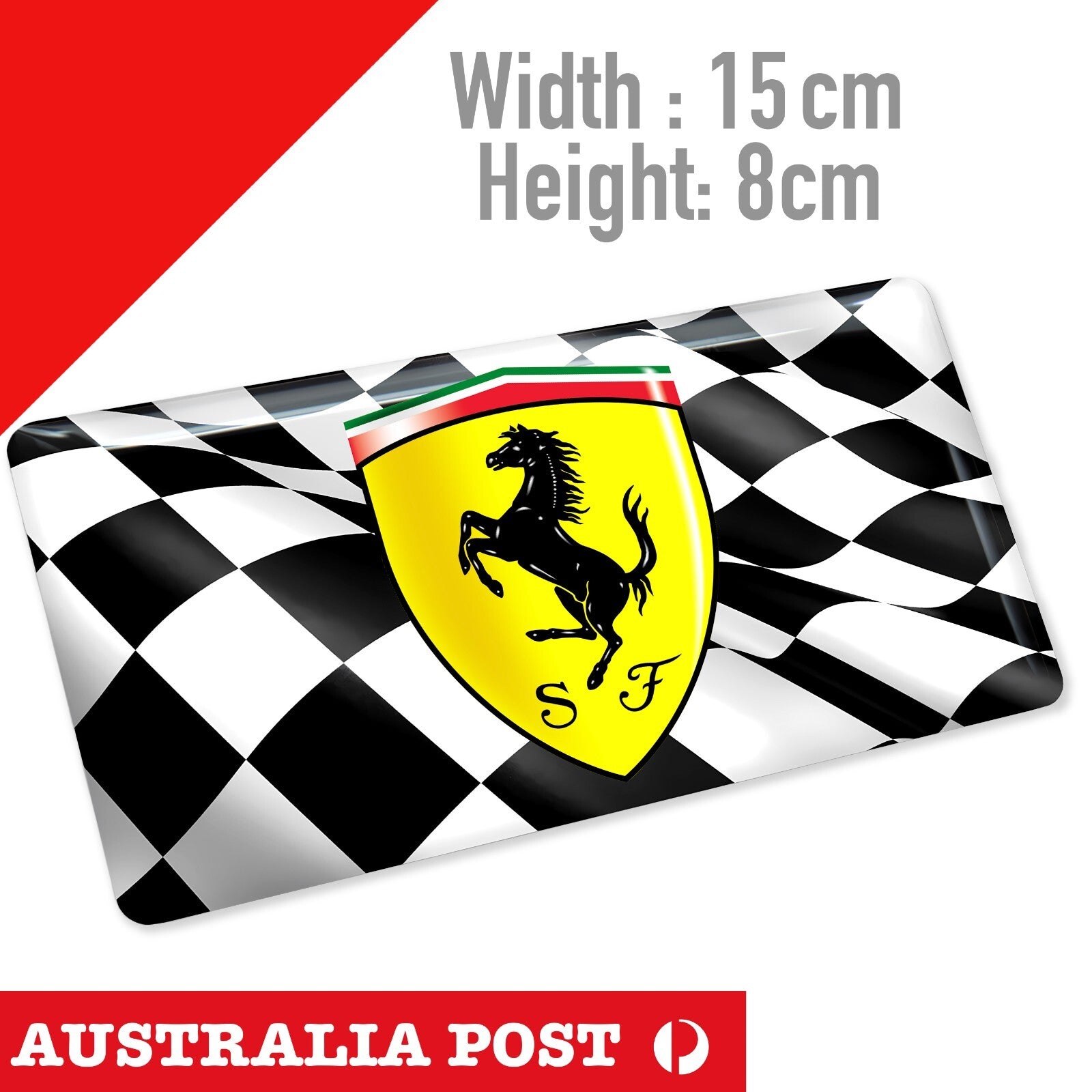 Ferrari Logo RACING Flag, Motorcycle, Racing Car,Motorsport Sticker