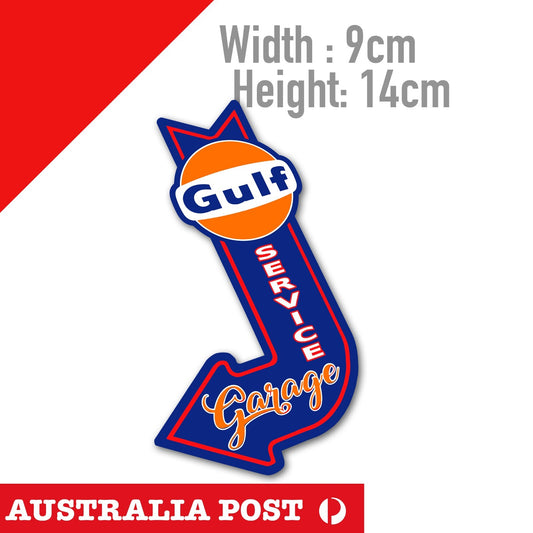GULF Oil Logo Garage Service Sign , Vintage Sign Sticker