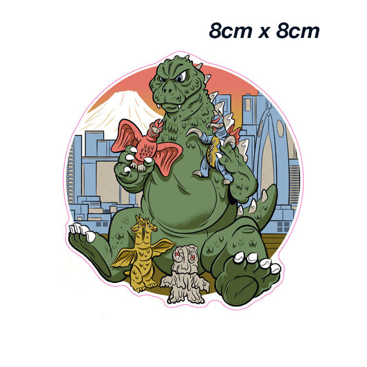 Godzilla playing with toys  Laptop , Car  Vinyl Sticker 