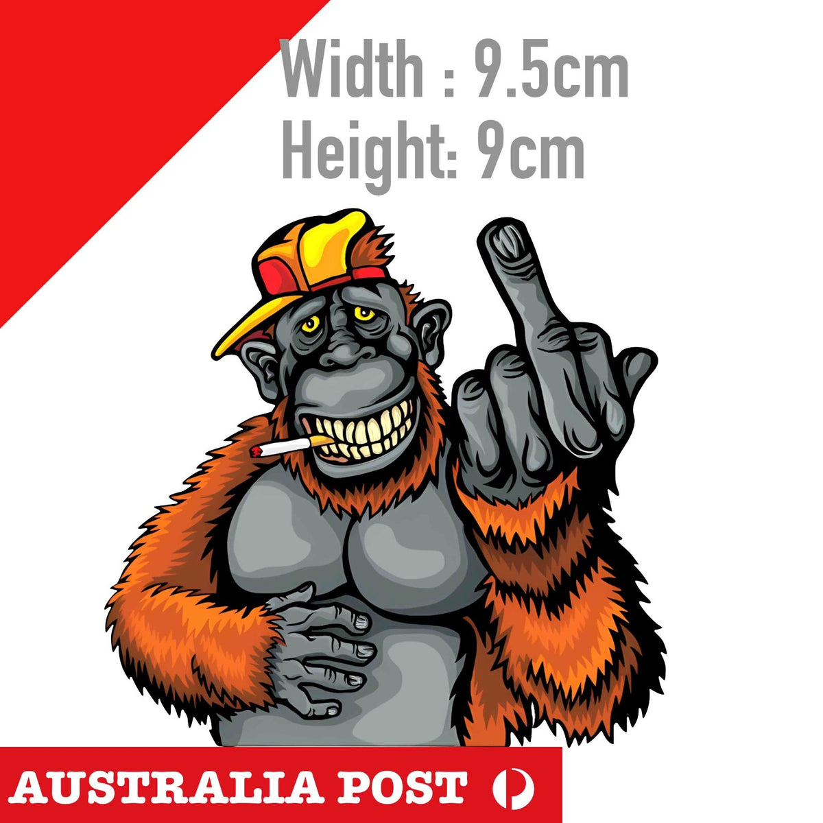 Middle Finger, Rude, Funny Monkey Showing middle finger  Sticker