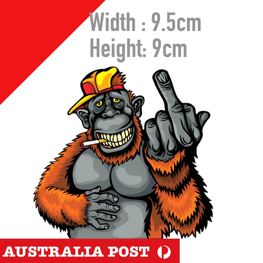 Middle Finger, Rude, Funny Monkey Showing middle finger  Sticker
