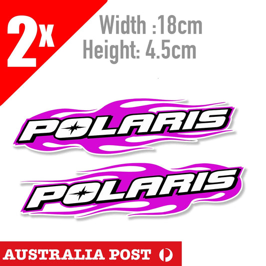 POLARIS Off Road Vehicle Pink Flame Banner  Sticker