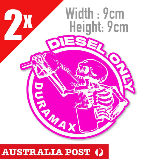 DURAMX Diesel Only Skull Funny PINK Diesel Logo  Laptop , Car  Vinyl  Sticker