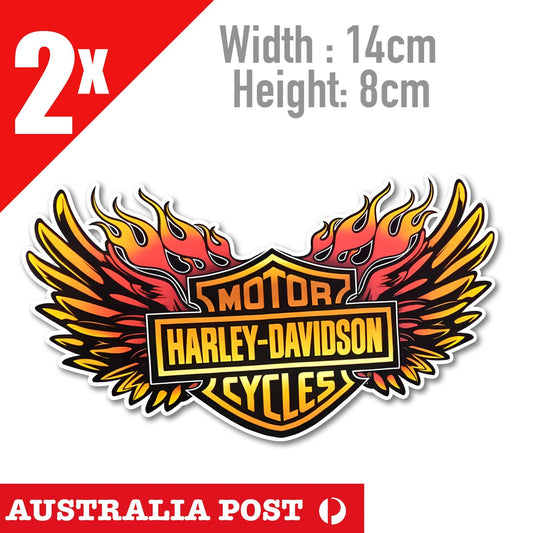 Harley Davidson Flame Logo with WINGS Motorcycle  Decal Stickers