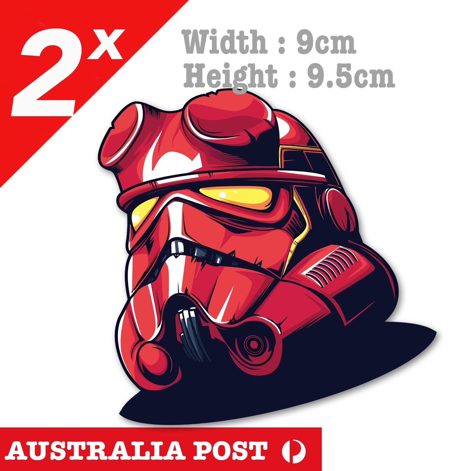 Storm Trooper RED Helmet - Dark Side Outlaw,  Hell BOY RED Stickers