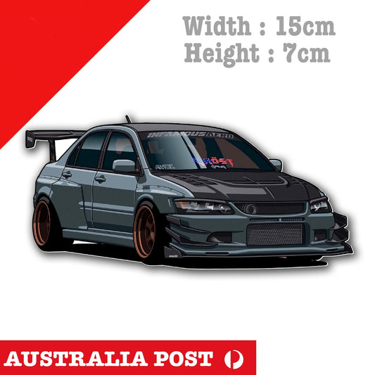Mitsubishi Lancer EVO VII Widebody JDM , Racing Car  Sticker