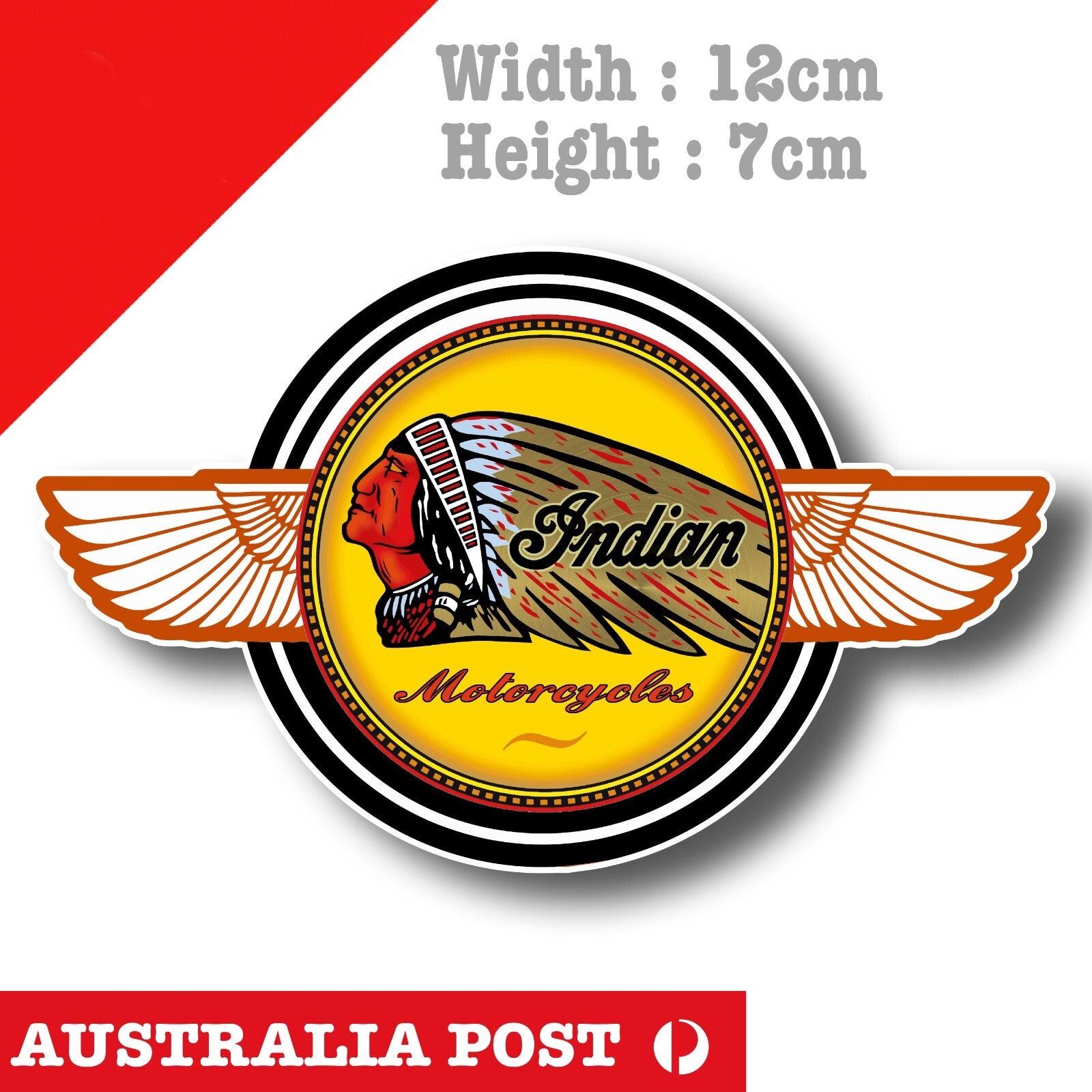 Indian Logo Motorcycle Wing , Fuel Tank, Helmet Sticker