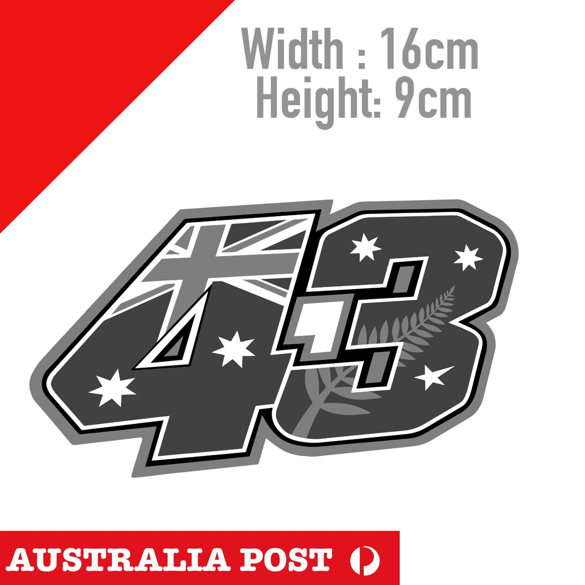 Jack Miller Number 43 , Australian Flag Dark Number, MotoGo Stickers