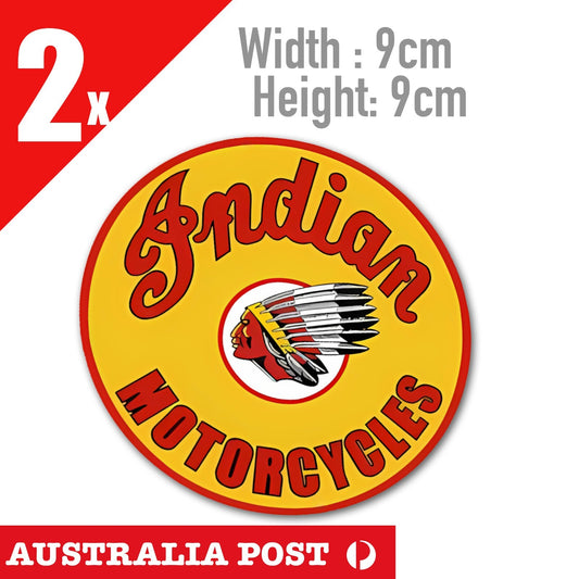 Indian Logo Motorcycle Round Vintage , Fuel Tank, Helmet Stickers