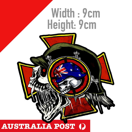Motorcycle Helmet Metal MULISHA Skull Australian Flag Helmet logo Skull Sticker