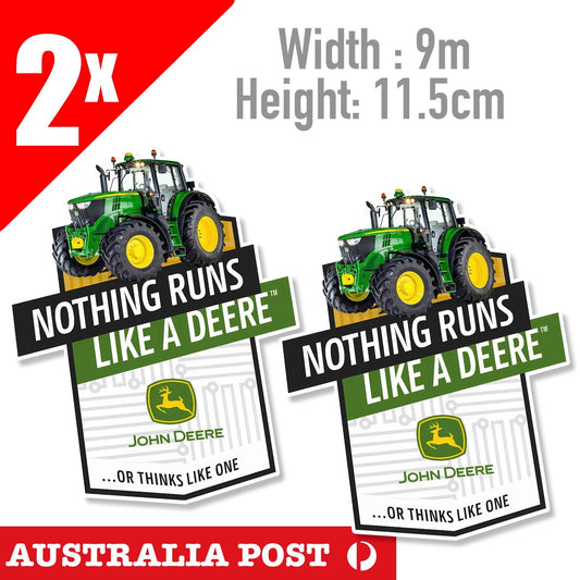 JOHN DEERE Tractor  Logo , Tractors , Nothing Runs Like A Deere 2x  Sticker