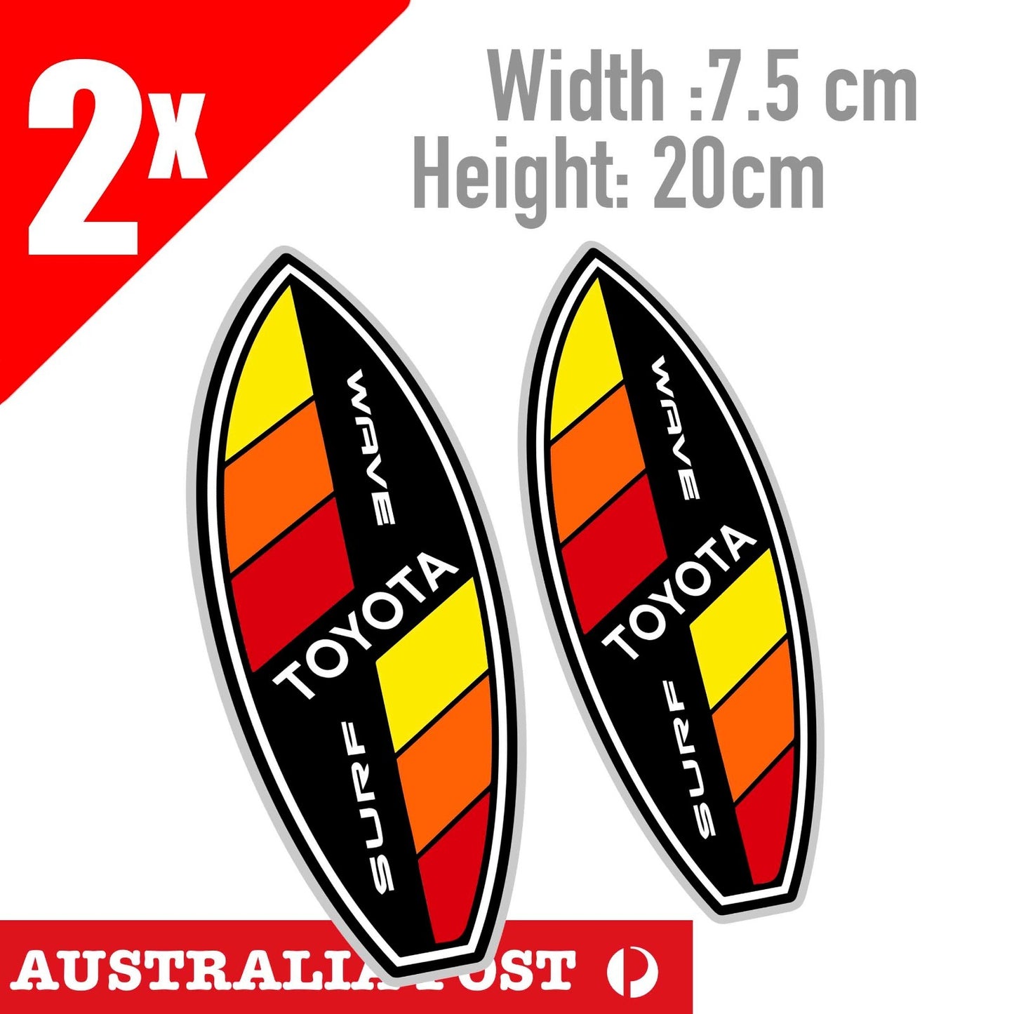 Toyota TRD Vintage SURF Board ,Ocean , 4x4, 4WD, Ute, Hilux, Tacoma 2x Sticker