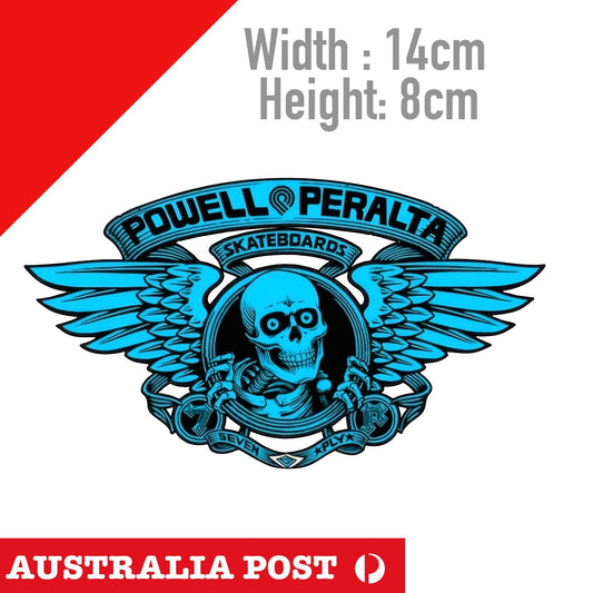 POWELL PERALTA RIPPER Blue Skull  - Skateboarding Skull  Sticker