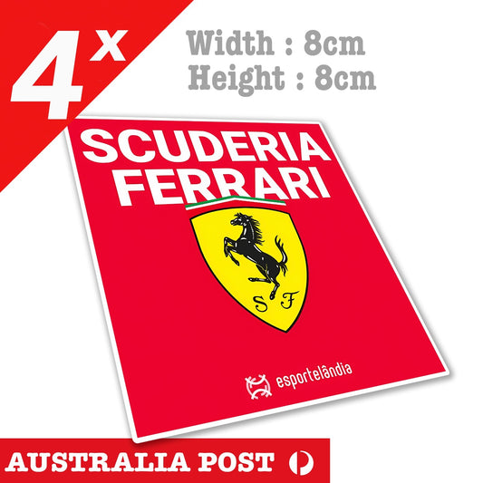 SCUDERIA Ferrari Logo Racing, Turbo, Supercar  x4 Stickers