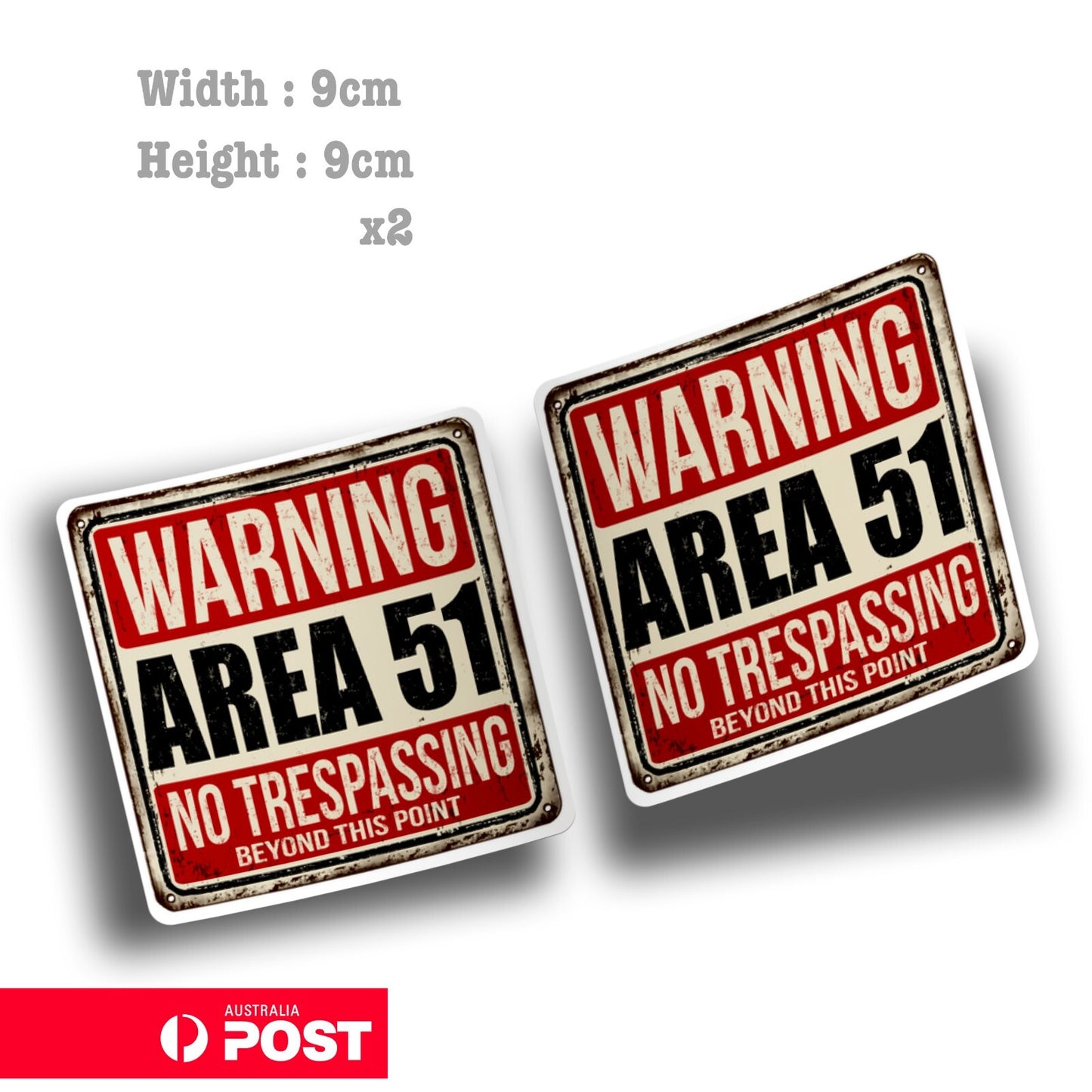 Warning area 51 Vintage Rusty Metal Sign - Warning Sign Sticker 