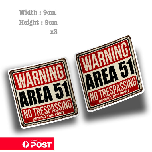 Warning area 51 Vintage Rusty Metal Sign - Warning Sign Sticker 