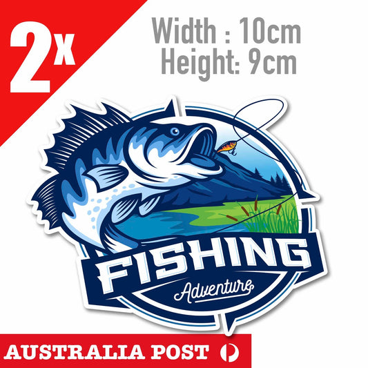 Bass Fishing Adventure Logo  Laptop , Car  Decal Sticker 