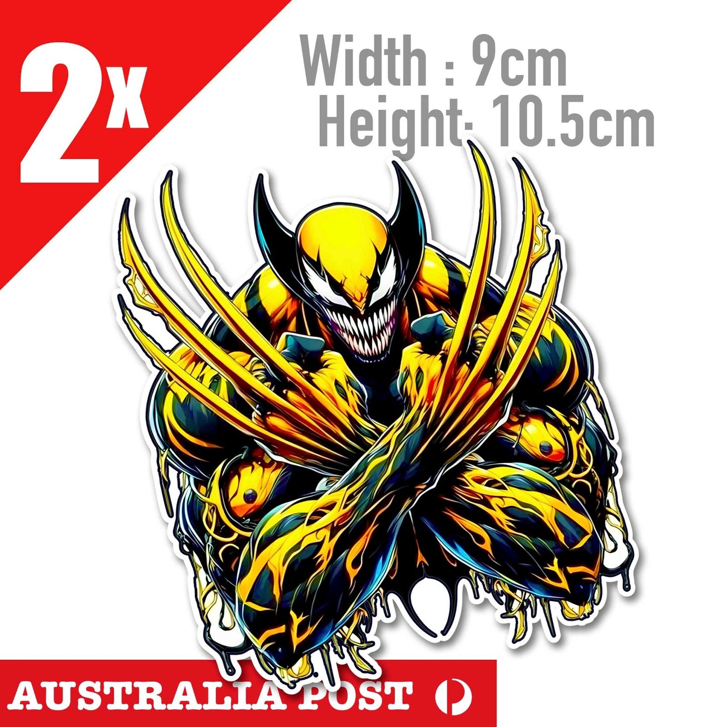 VENOM Wolverine Cartoon Character , Spiderman Yellow Venom Decal Sticker